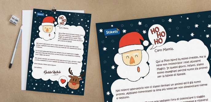 Lettera di Babbo Natale e Rudolph