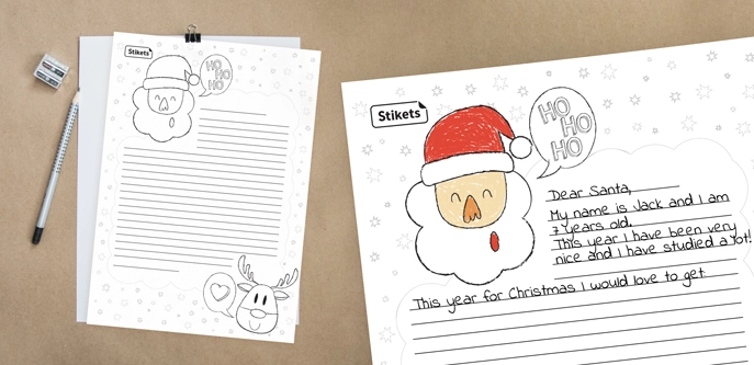 Letter from Santa Claus and Rudolph to write and color