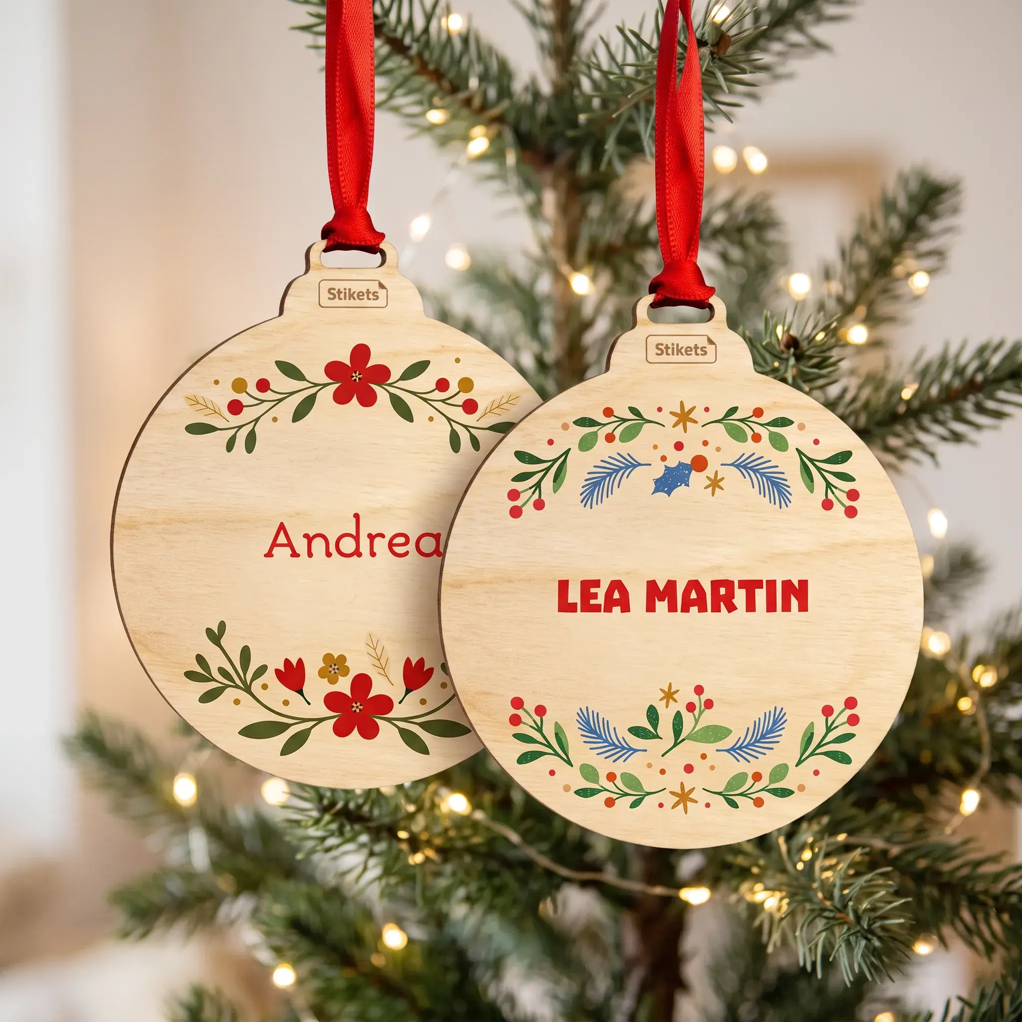 Personalized Colorful Wooden Christmas Ornaments Personalized Colorful Wooden Christmas Ornaments