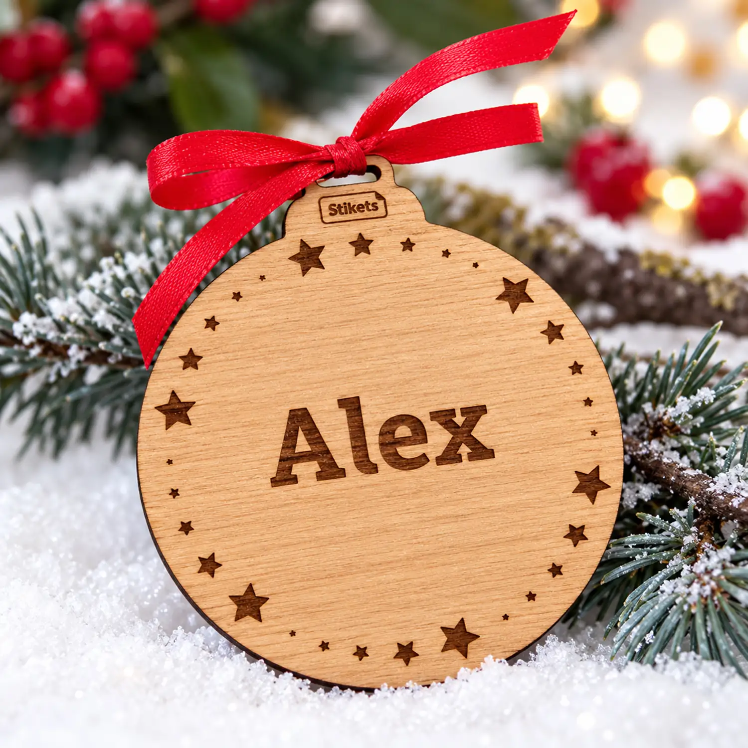 Custom Engraved Wooden Christmas Decorations 