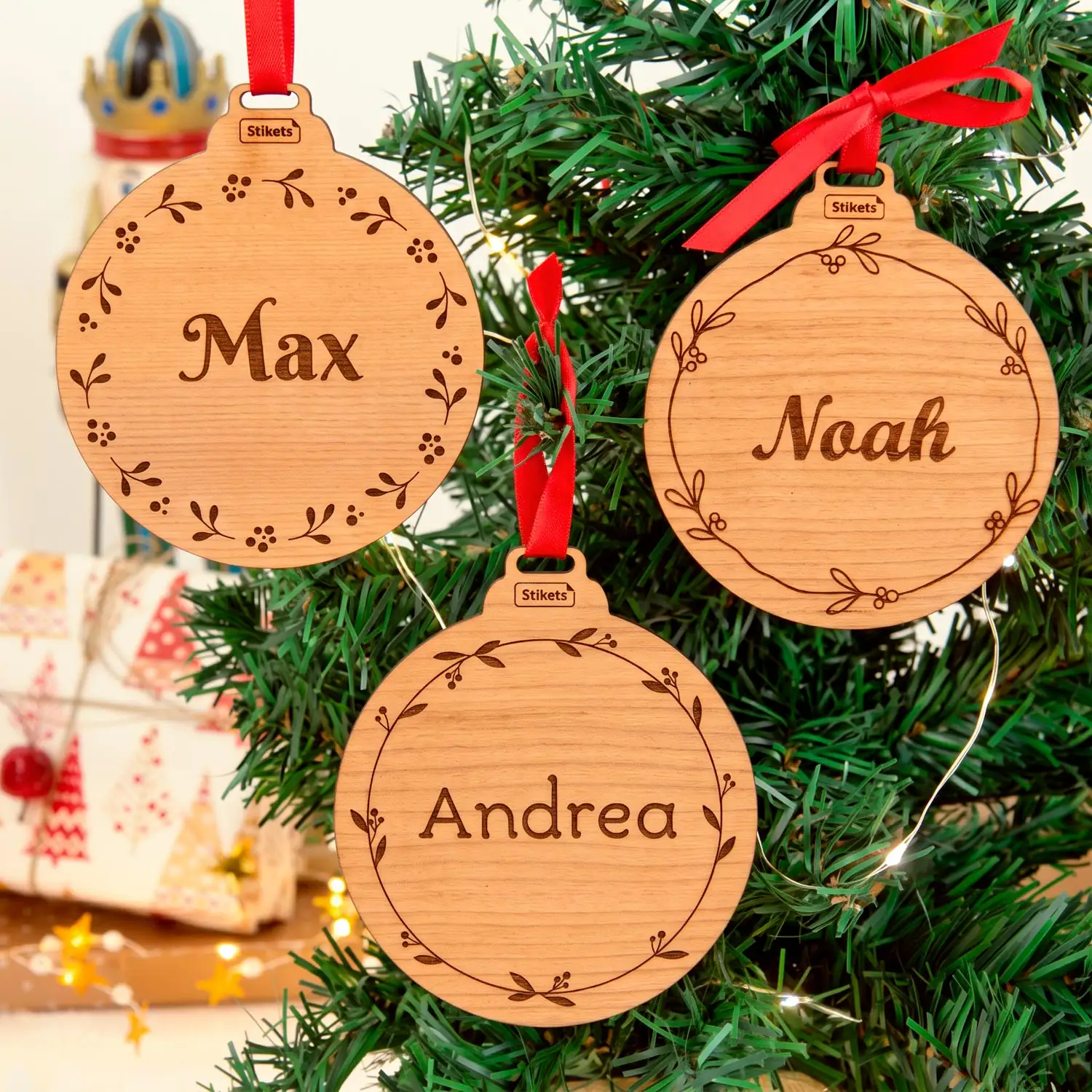 Custom Engraved Wooden Christmas Decorations 
