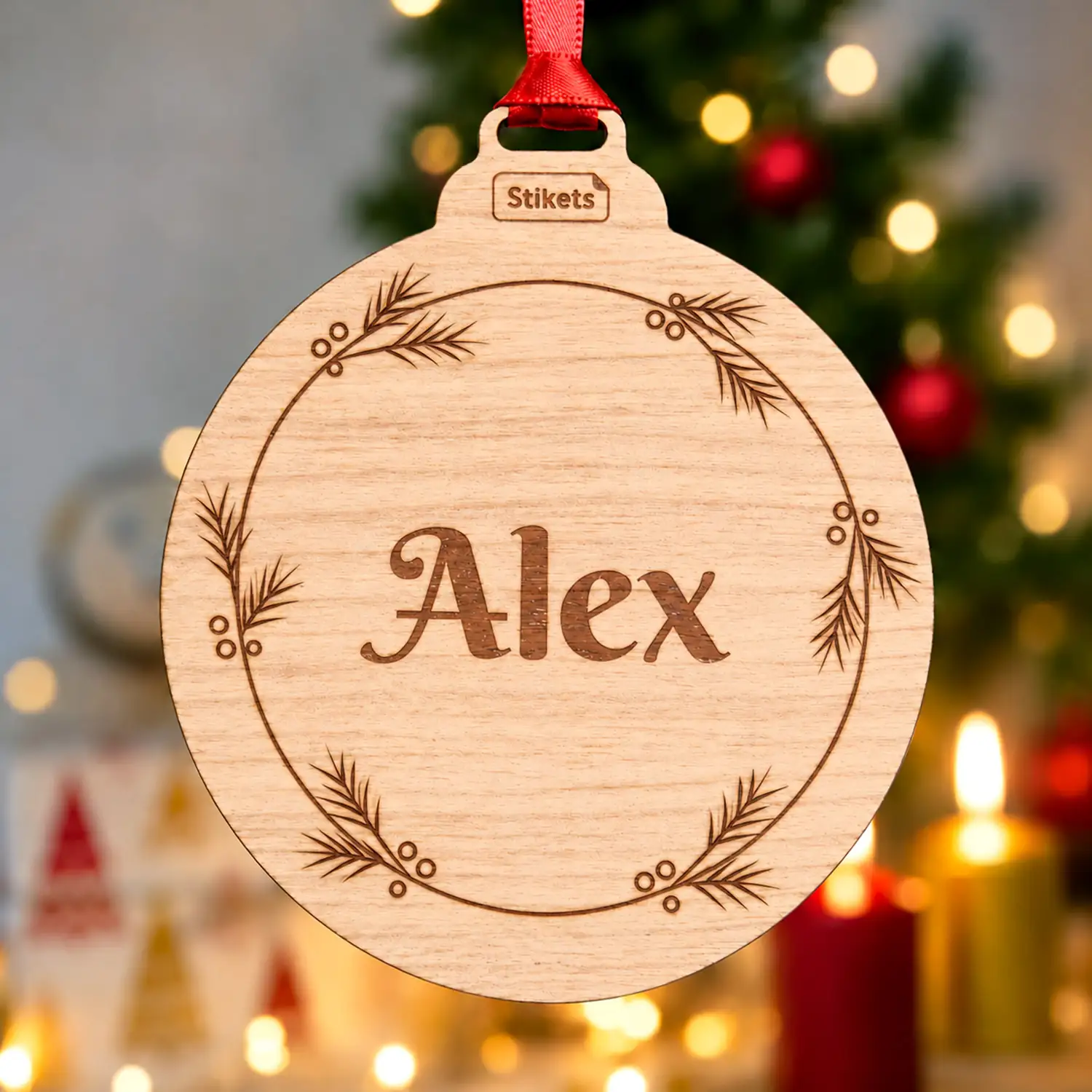 Custom Engraved Wooden Christmas Decorations 