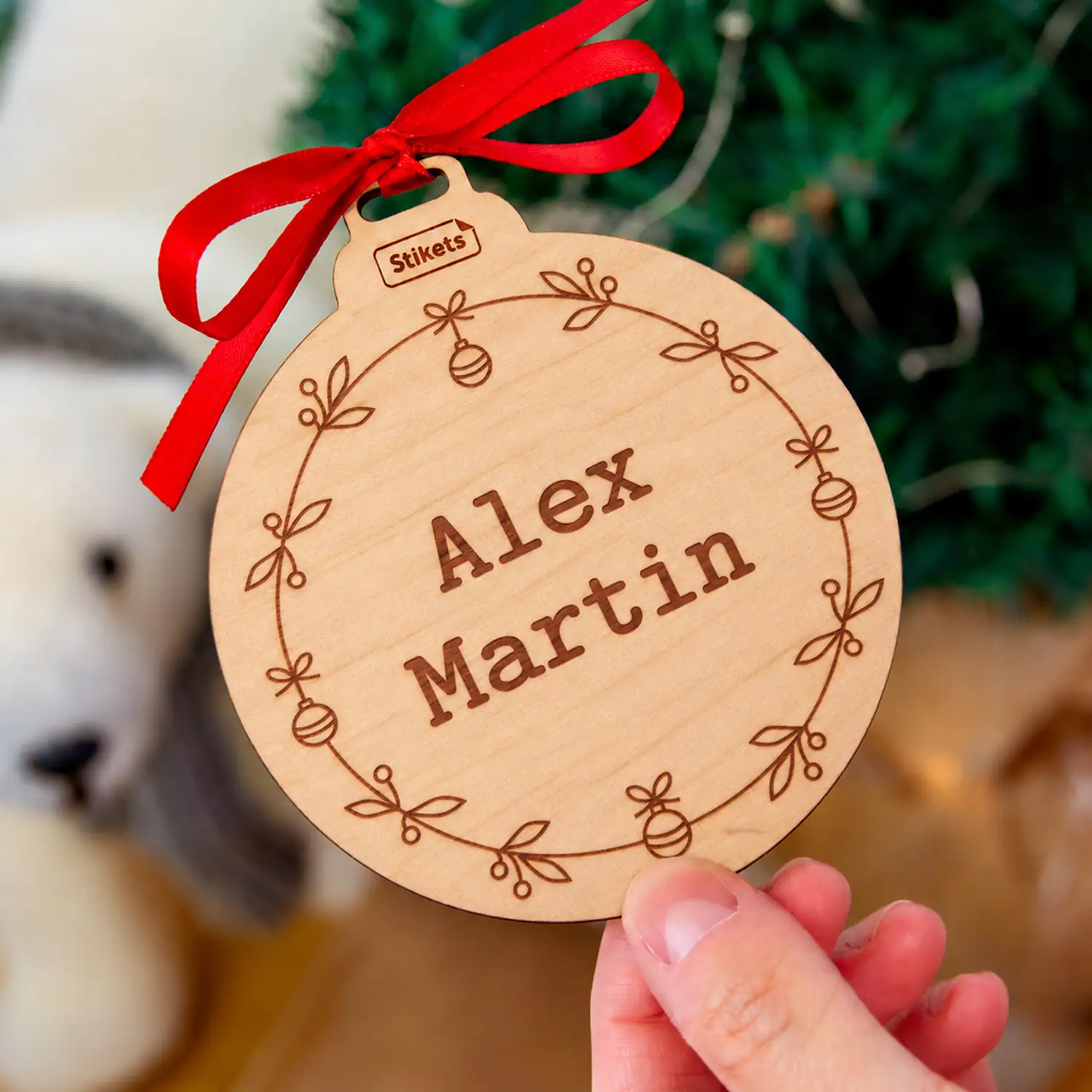 Custom Engraved Wooden Christmas Decorations 