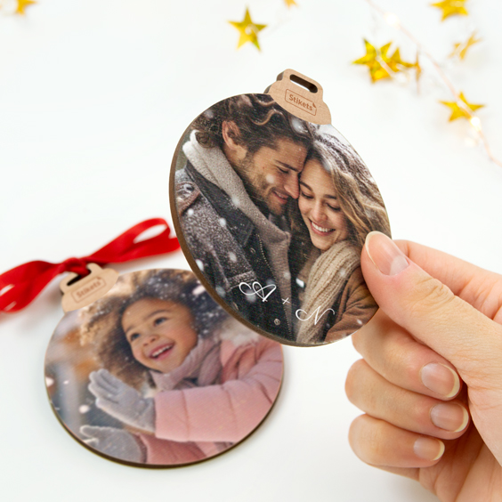 Personalized wooden Christmas Ornament with Photo