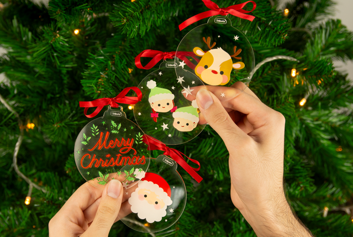 Pack of Acrylic Christmas Baubles Pack of Acrylic Christmas Baubles