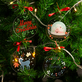 Pack of Acrylic Christmas Baubles