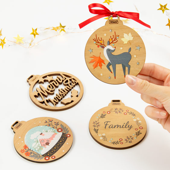 Pack de bolas de Navidad de madera