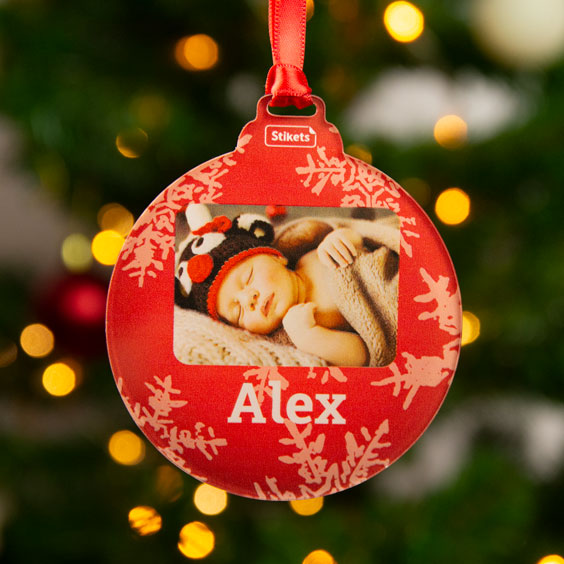 Bola de Navidad personalizada con foto cuadrada