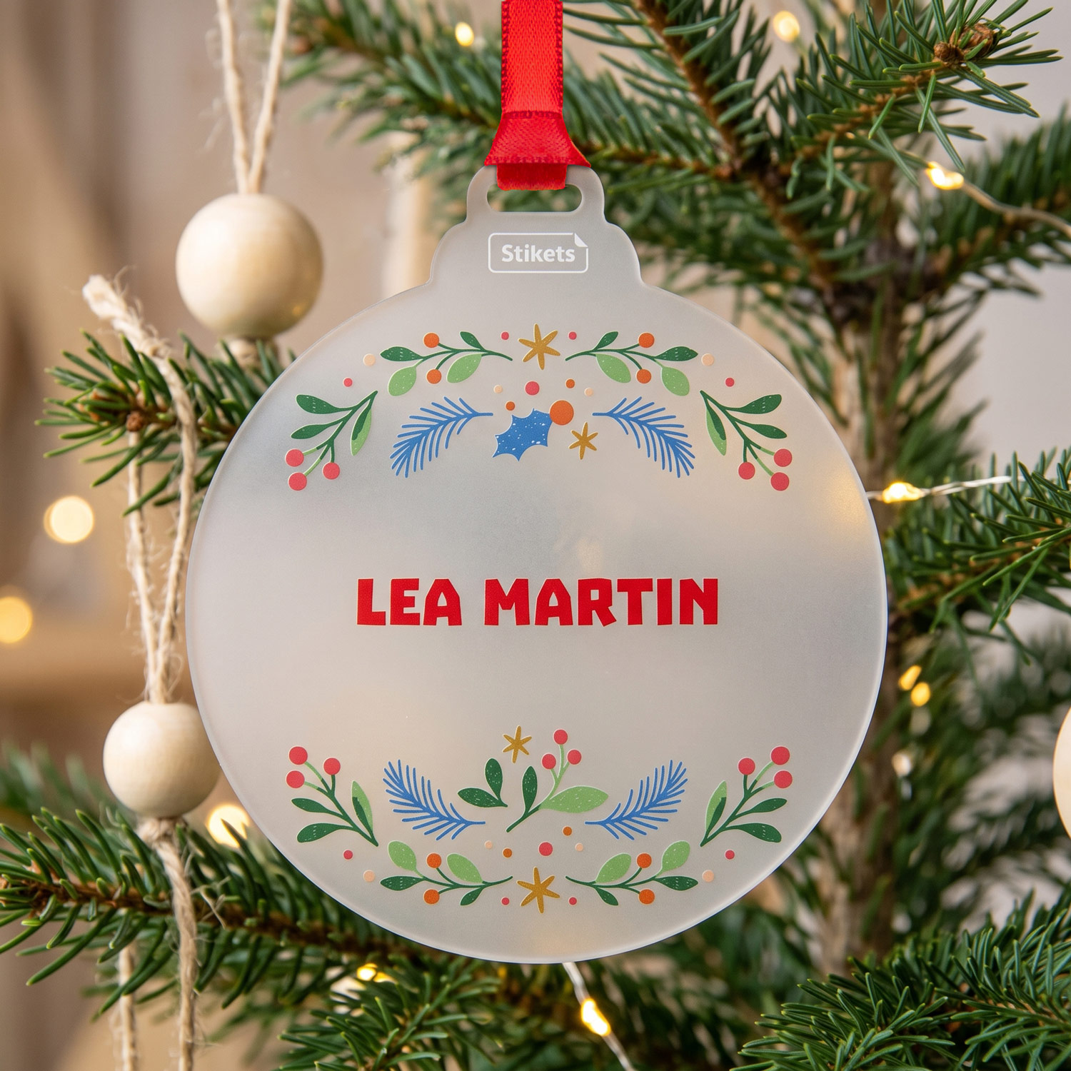 Bolas de Navidad personalizadas de metacrilato en colores