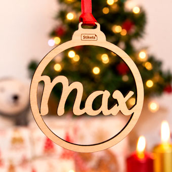 Personalized Wooden Christmas Baubles