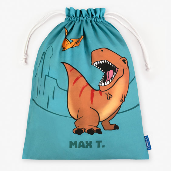 Dino T-Rex bolsa de troca de roupa personalizada