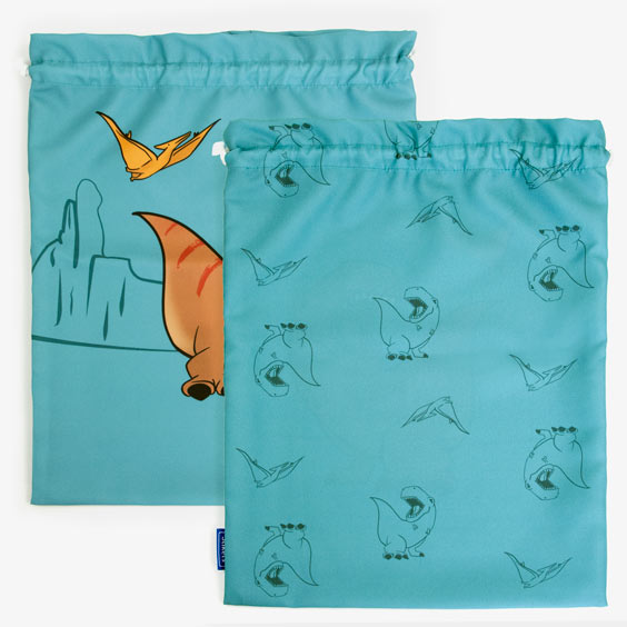 Saco para a muda de roupa personalizado dinossauro t-rex