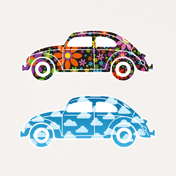 Beetle cars wall stickers 1