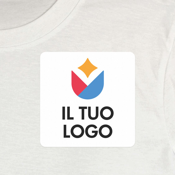 Etichette personalizzate per vestiti quadrate 