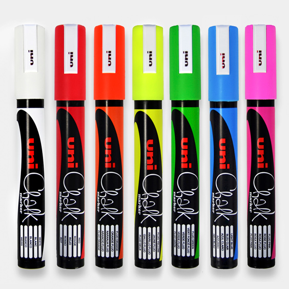 7 colours chalk marker pack