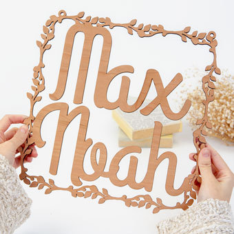 Nombres en madera personalizados