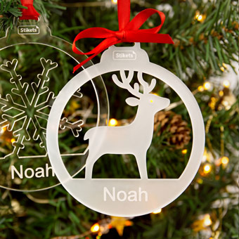 Personalized Carved Methacrylate Christmas Baubles