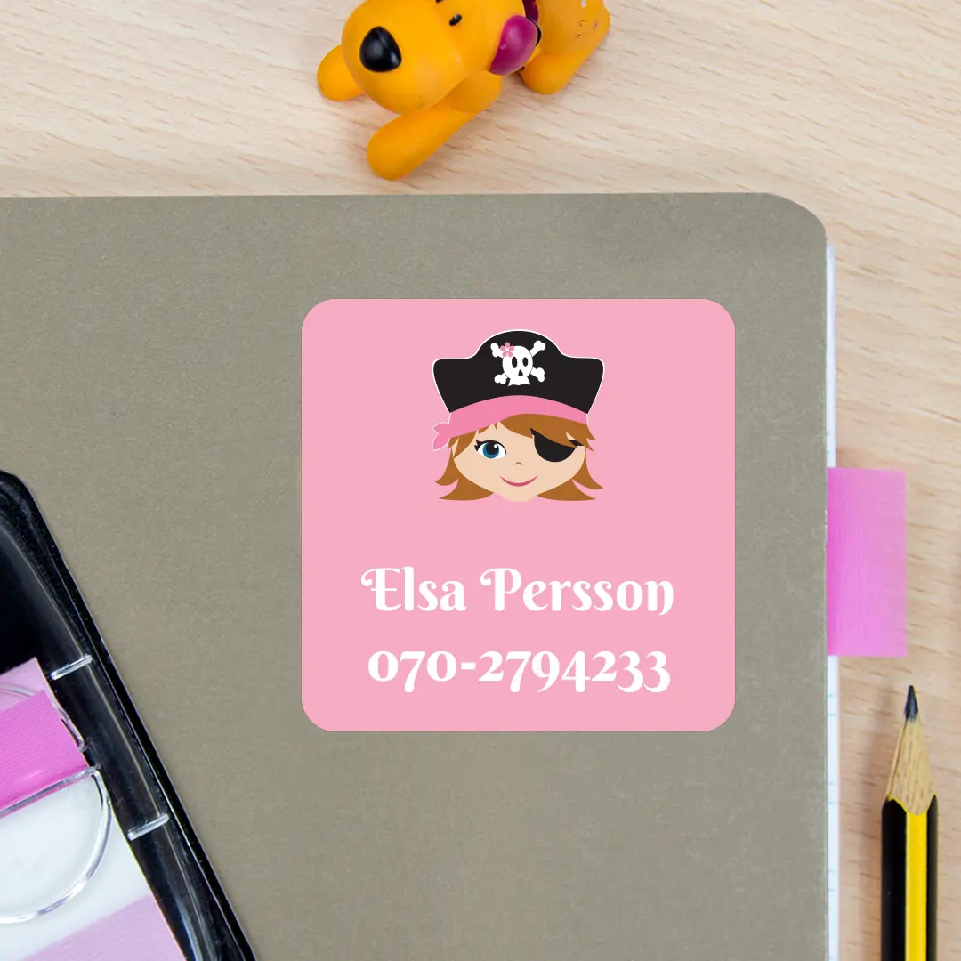 Stora fyrkantiga Strykfria Namnlappar 