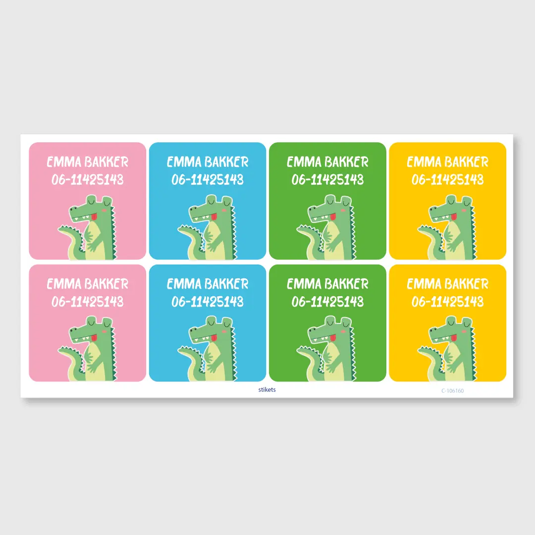 Grote vierkante naamstickers