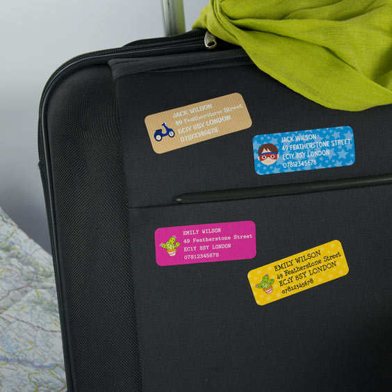 Rectangular luggage labels