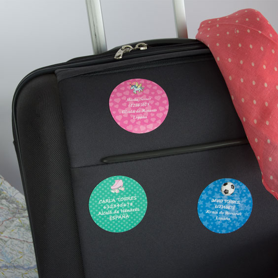 Etiquetas adhesivas redondas para maletas