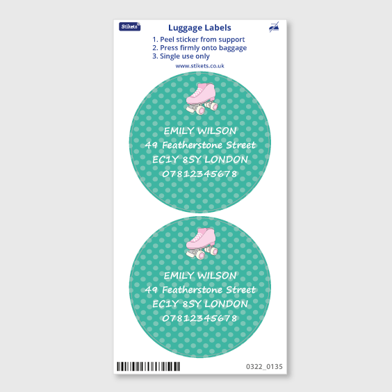 Round luggage labels