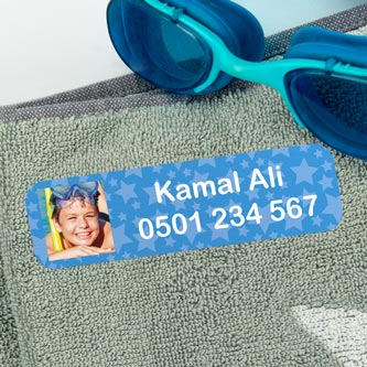 Large Iron-On Photo Name Labels