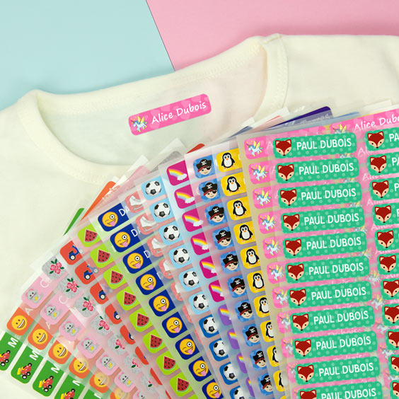 Stylos marqueurs tissu textile permanent + étiquettes marque nom prénom  vêtement