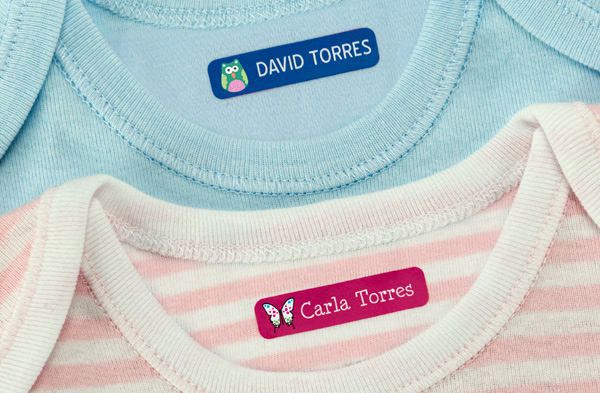 Etiquetas para marcar la ropa de niño pequeñas