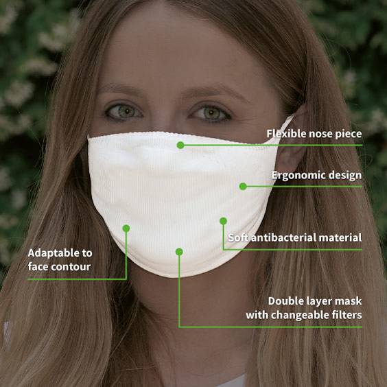Mask for adults + Pack of 10 filters