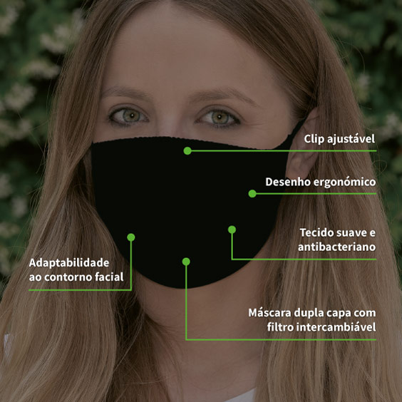 Máscara Proteção XL + pack 10 filtros