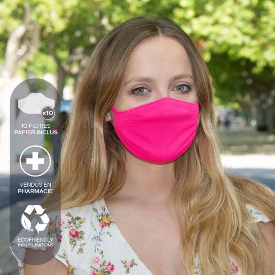 Masque de protection adultes + recharge de 10 filtres papier
