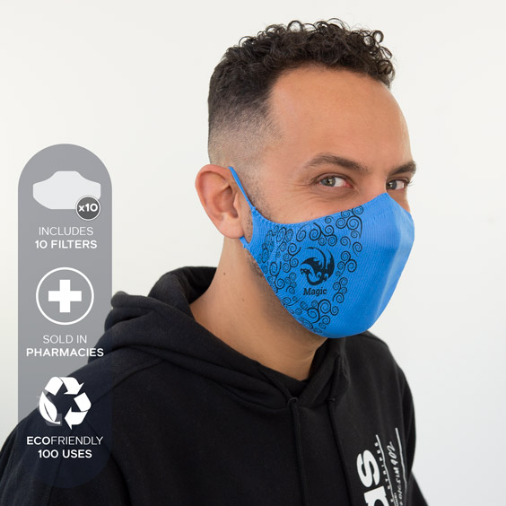 Personalized antivirus face masks size adult + a pack of 10 filters