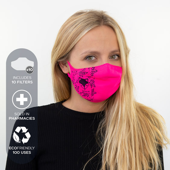 Personalized antivirus face masks size adult + a pack of 10 filters