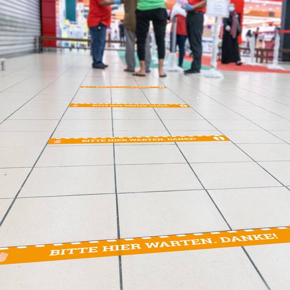 Personalized Safety Distance Floor Signs