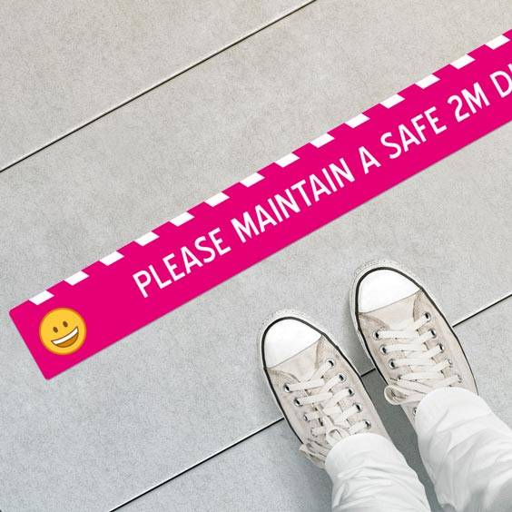 Personalized Safety Distance Floor Signs