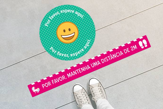 Pegatinas de distancia de seguridad para el suelo personalizados Pegatinas de distancia de seguridad para el suelo personalizados