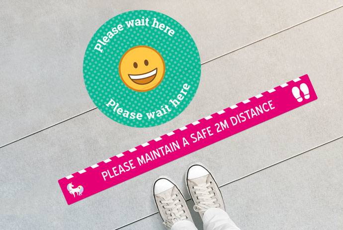 Personalized Safety Distance Floor Signs Personalized Safety Distance Floor Signs