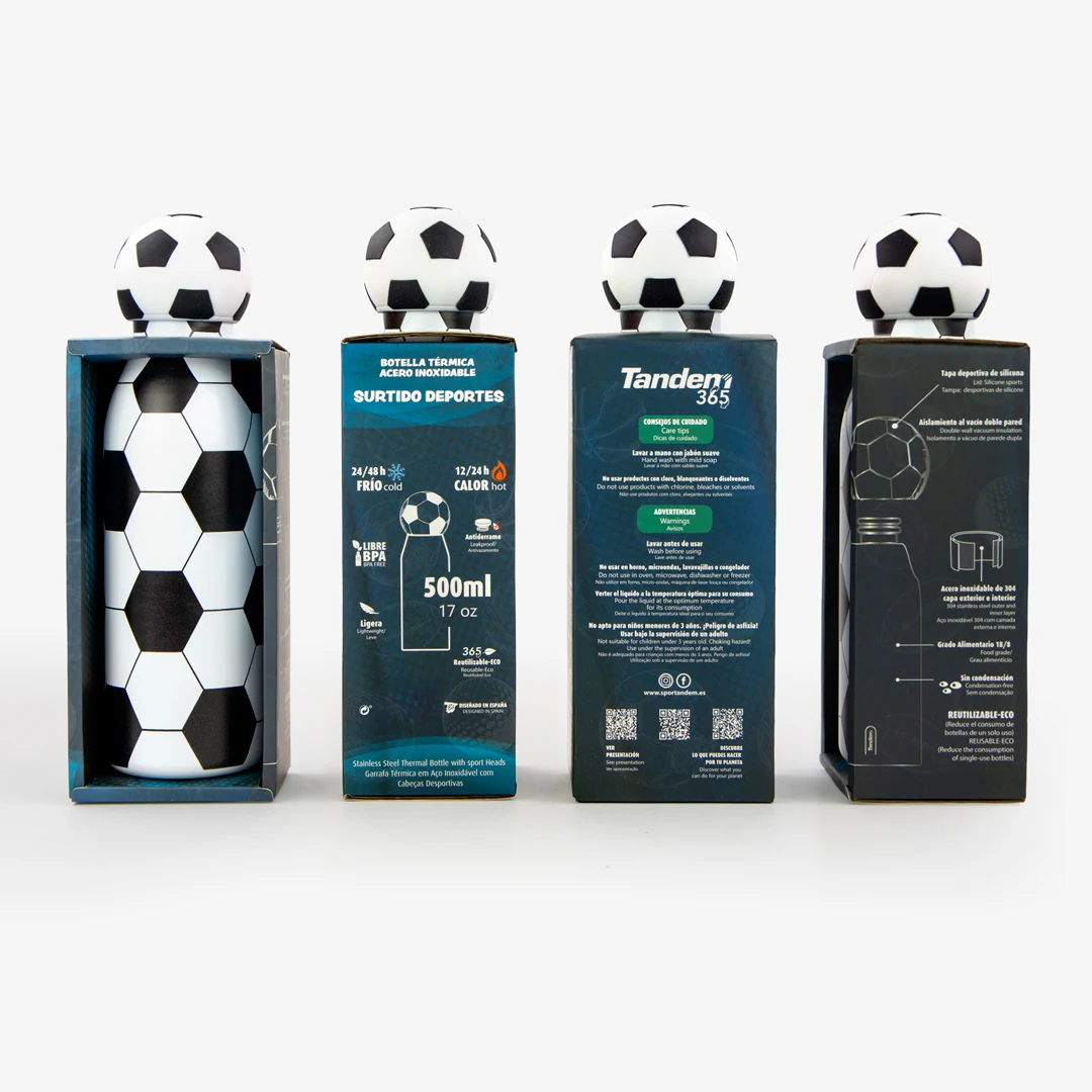 Personaliseerbare thermosfles Football Tandem 500 ml Personaliseerbare thermosfles Football Tandem 500 ml