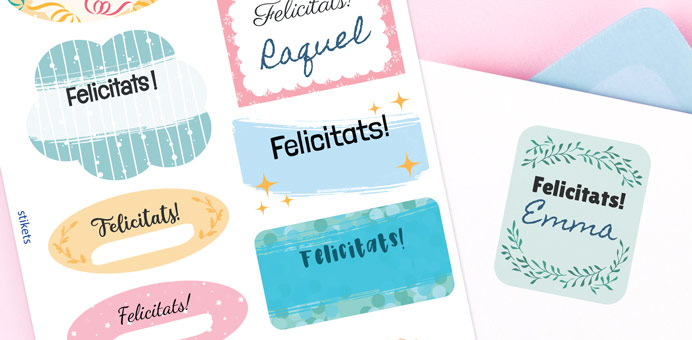 Etiquetes de felicitats 
