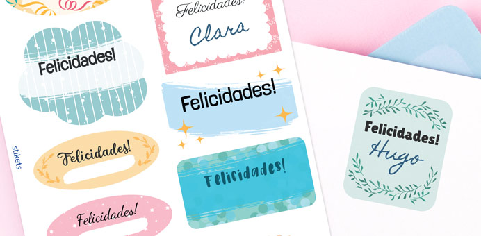 Etiquetas de felicitações