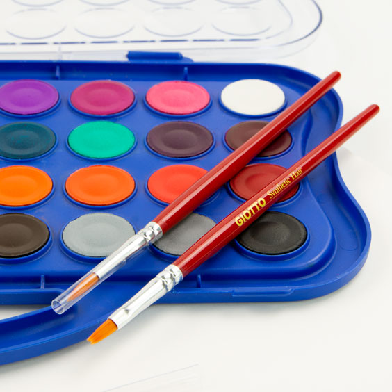 Giotto Watercolor Set: 36 Colors with 2 Brushes