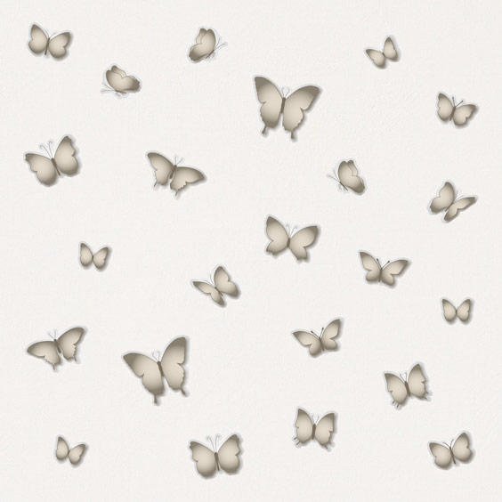 Vinilo de mariposas gris ceniza