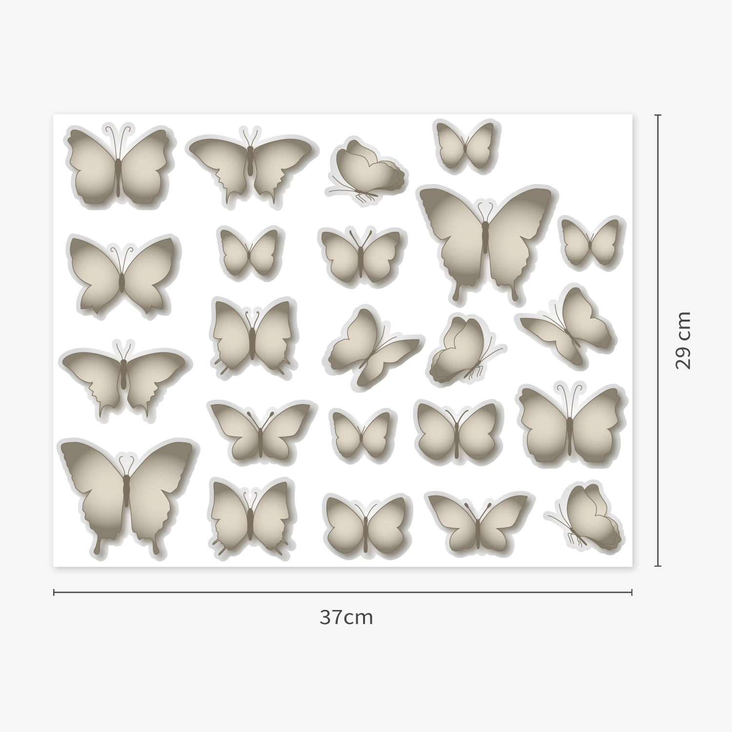 Stickers Papillons gris cendré Stickers Papillons gris cendré