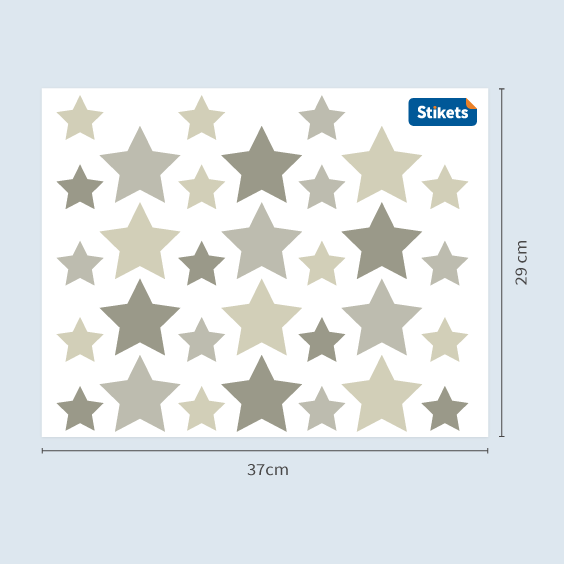Grey tone stars wall stickers