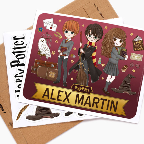 Personalisierter Vinylaufkleber von Harry Potter Anime