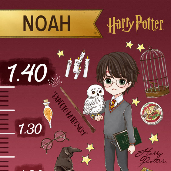 Personalized Harry Potter Anime Growth Chart
