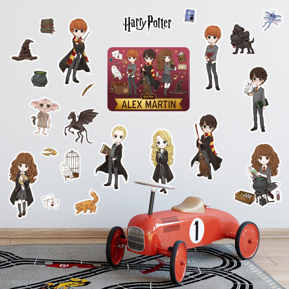 Personalizowane naklejki ścienne Harry Potter anime