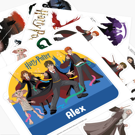 Adesivo personalizzato di Harry Potter stile fumetto