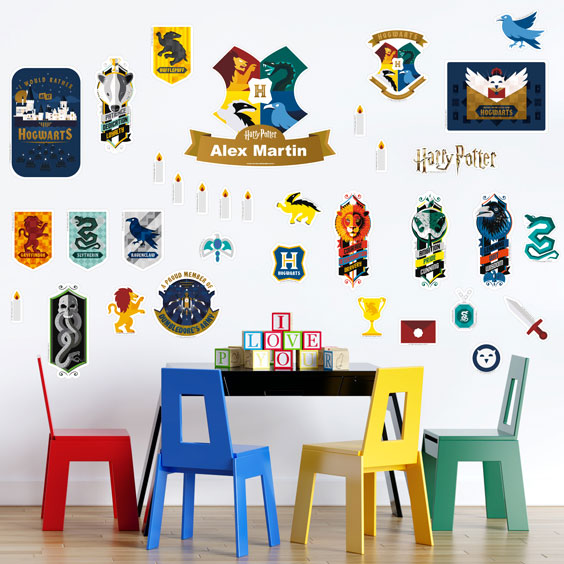 Personalized Harry Potter Flat Icon Wall Decals